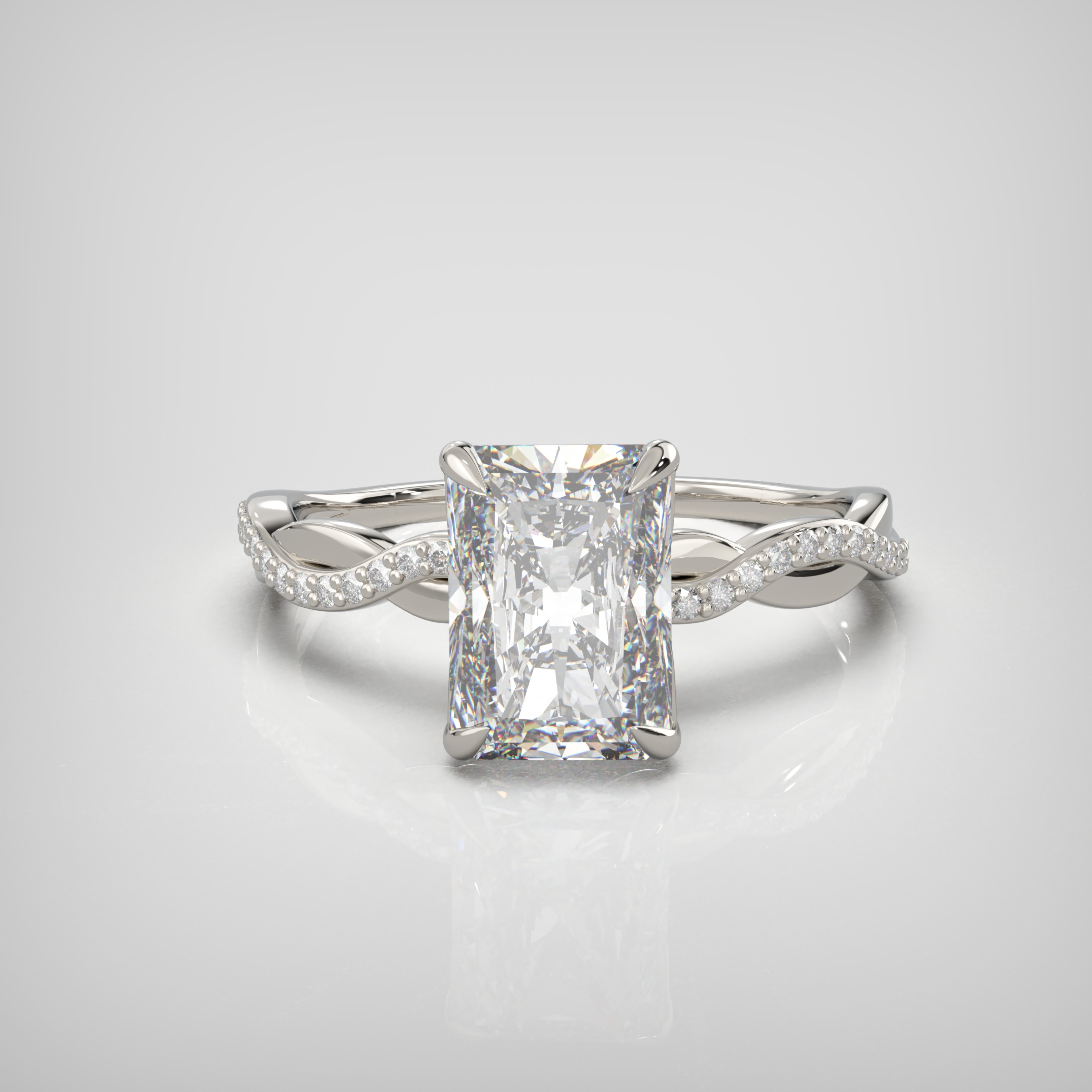 'Infinity Glow' Radiant Cut Solitaire with Infinity Band product image