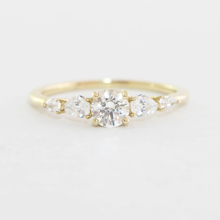 Moissanite and pear diamond engagement ring  product image