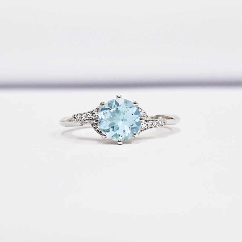 Aquamarine and diamond engagement ring  product image