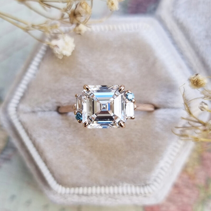 Asscher cut lab grown diamond ring product image