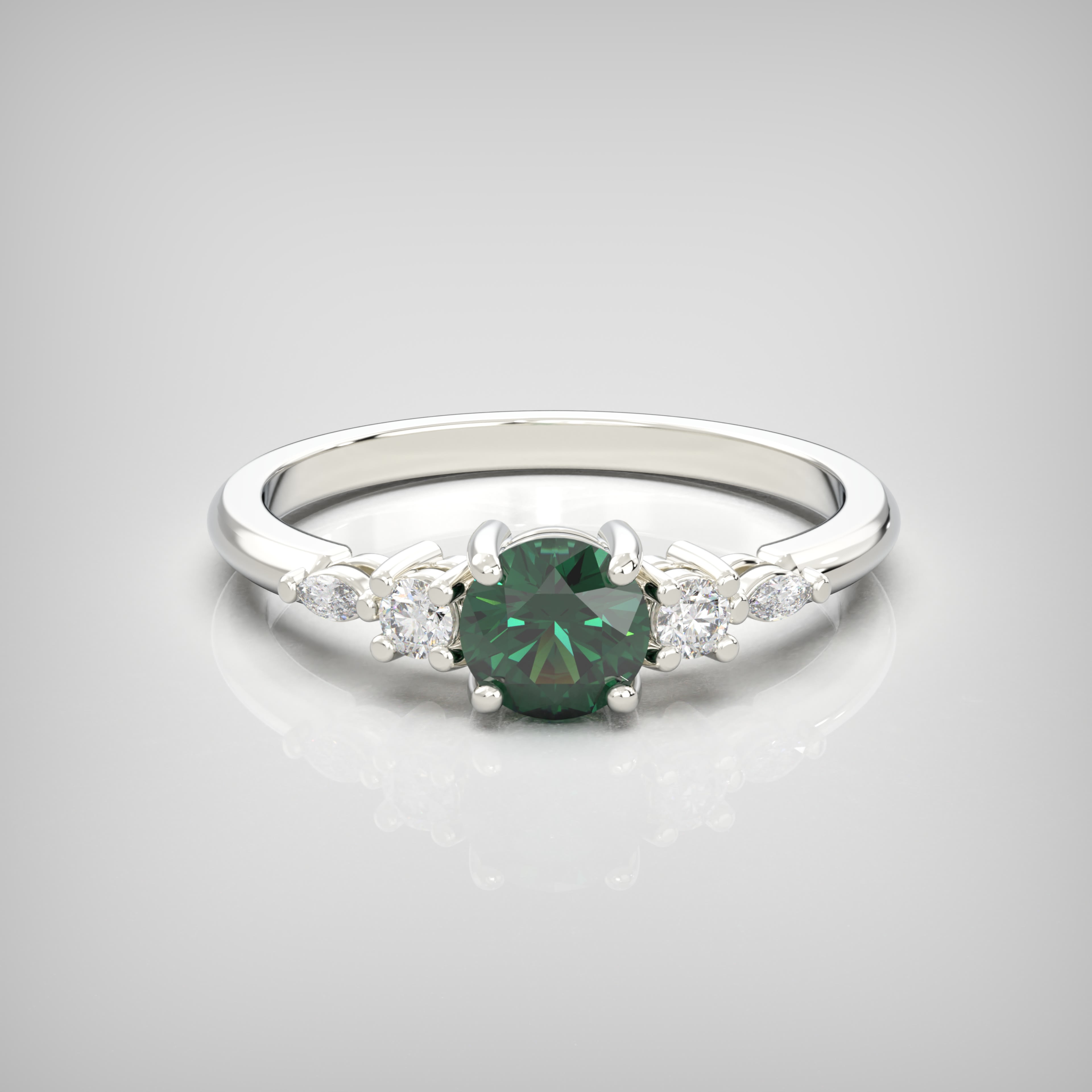 Emerald & Diamond Platinum Ring product image