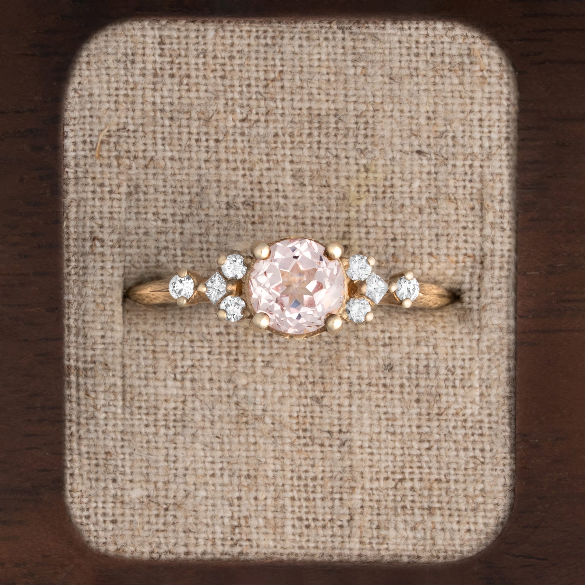 Champagne sapphire and diamond ring — 4