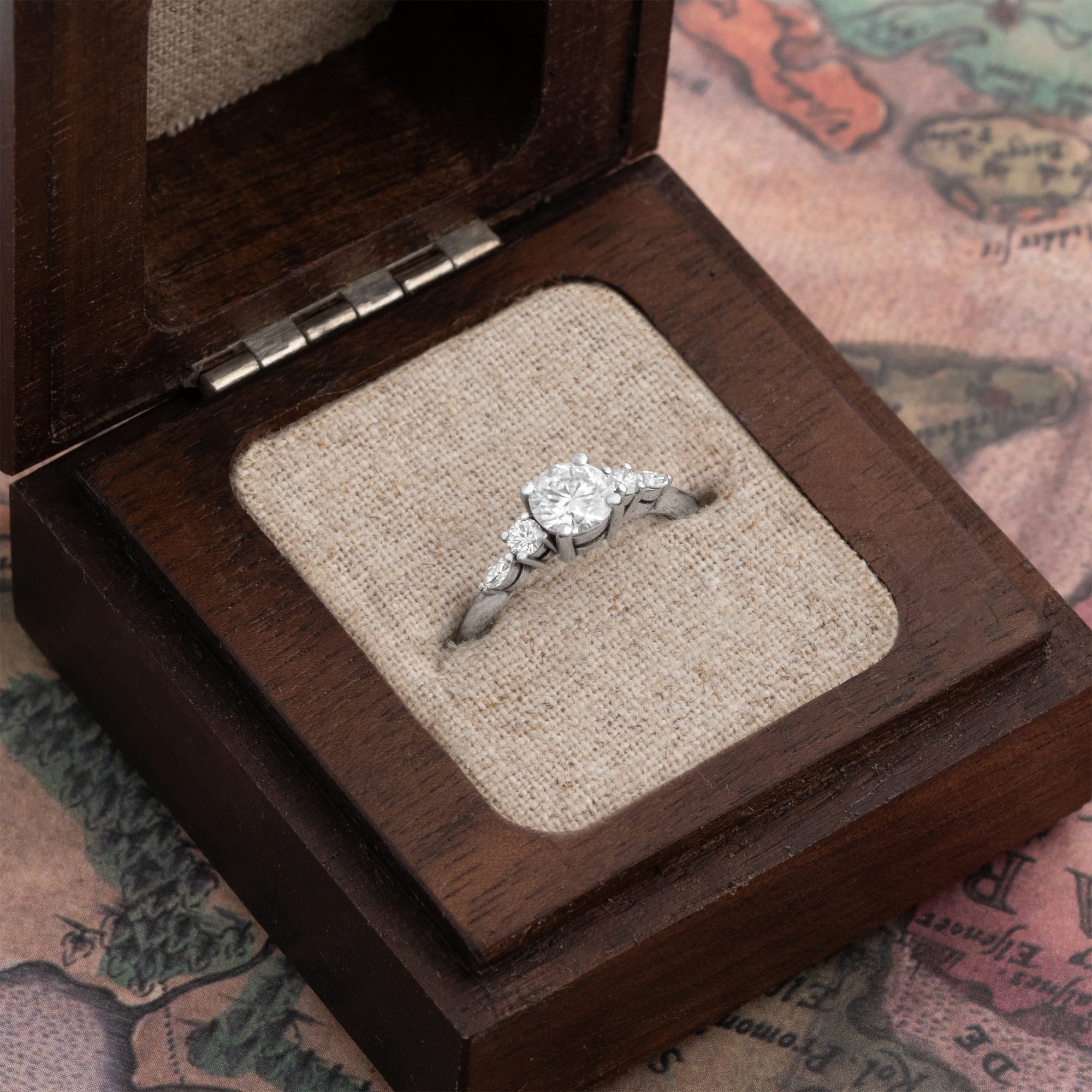 'Arlet' Lab grown diamond engagement ring handmade platinum — 2