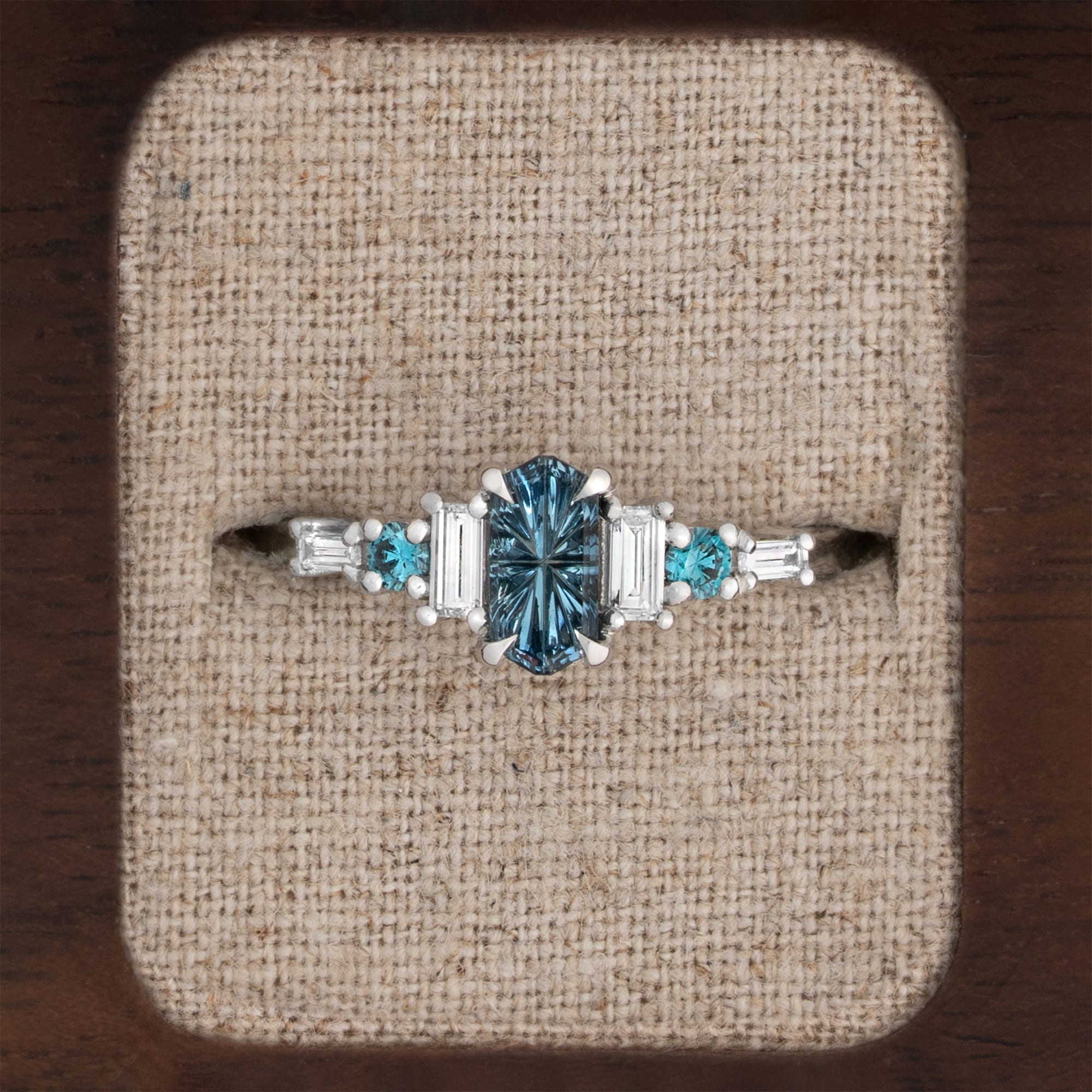 'Harmony' Starbrite sapphire and diamond ring