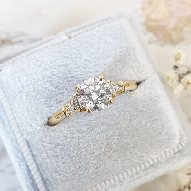 Art deco inspired lab grown diamond engagement ring product image