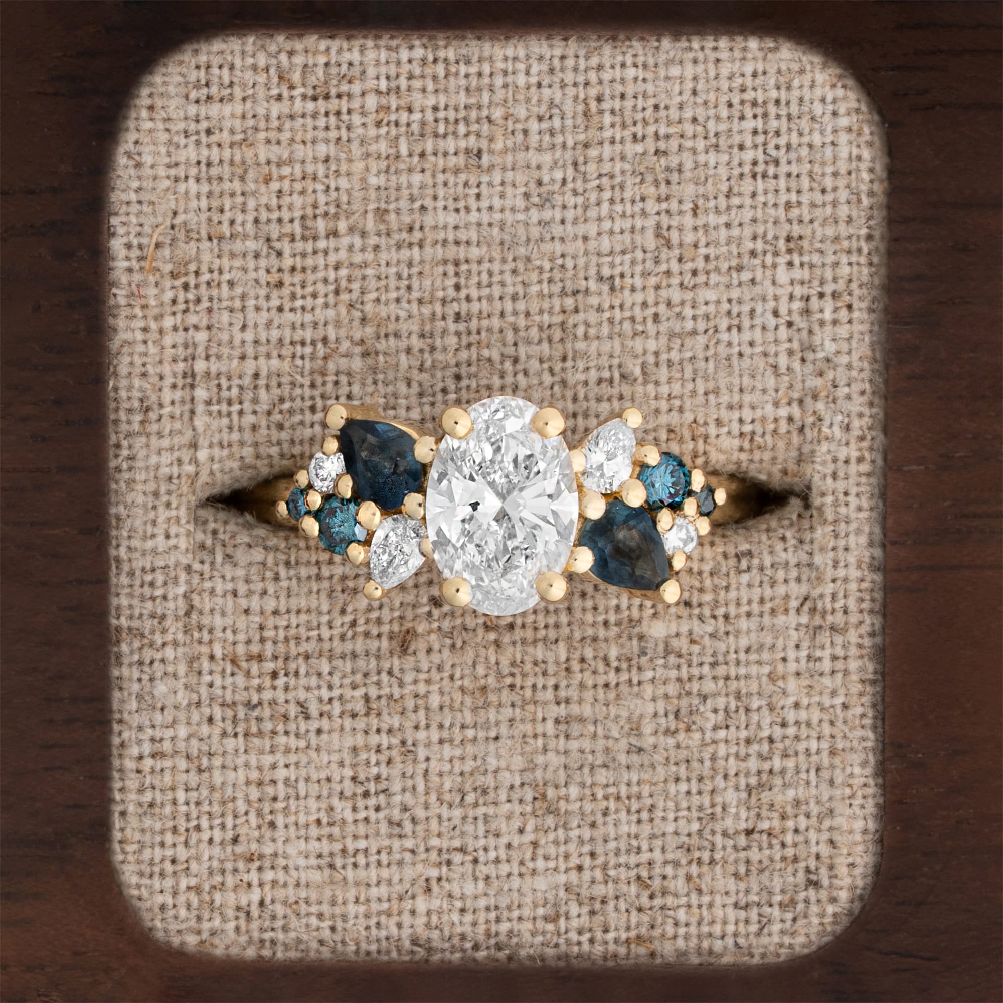 'Wildflower' Diamond and sapphire ring