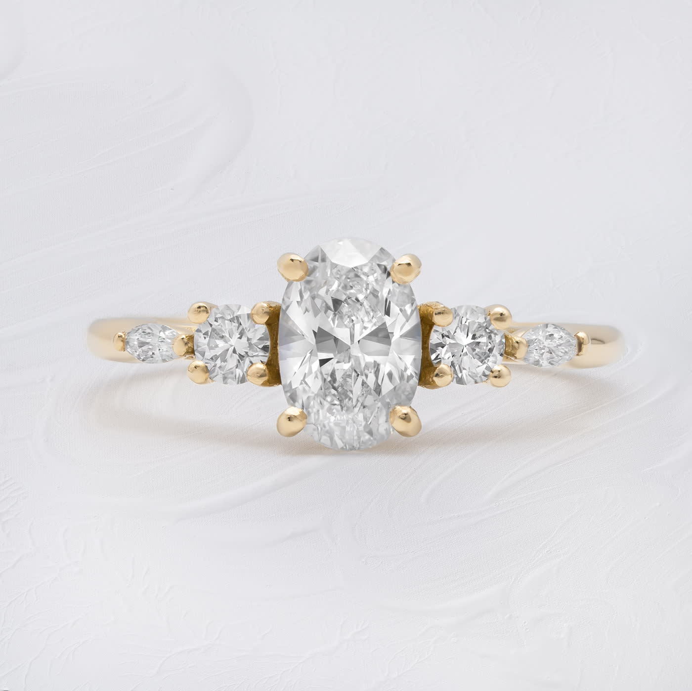 Oval lab grown diamond trellis ring product image