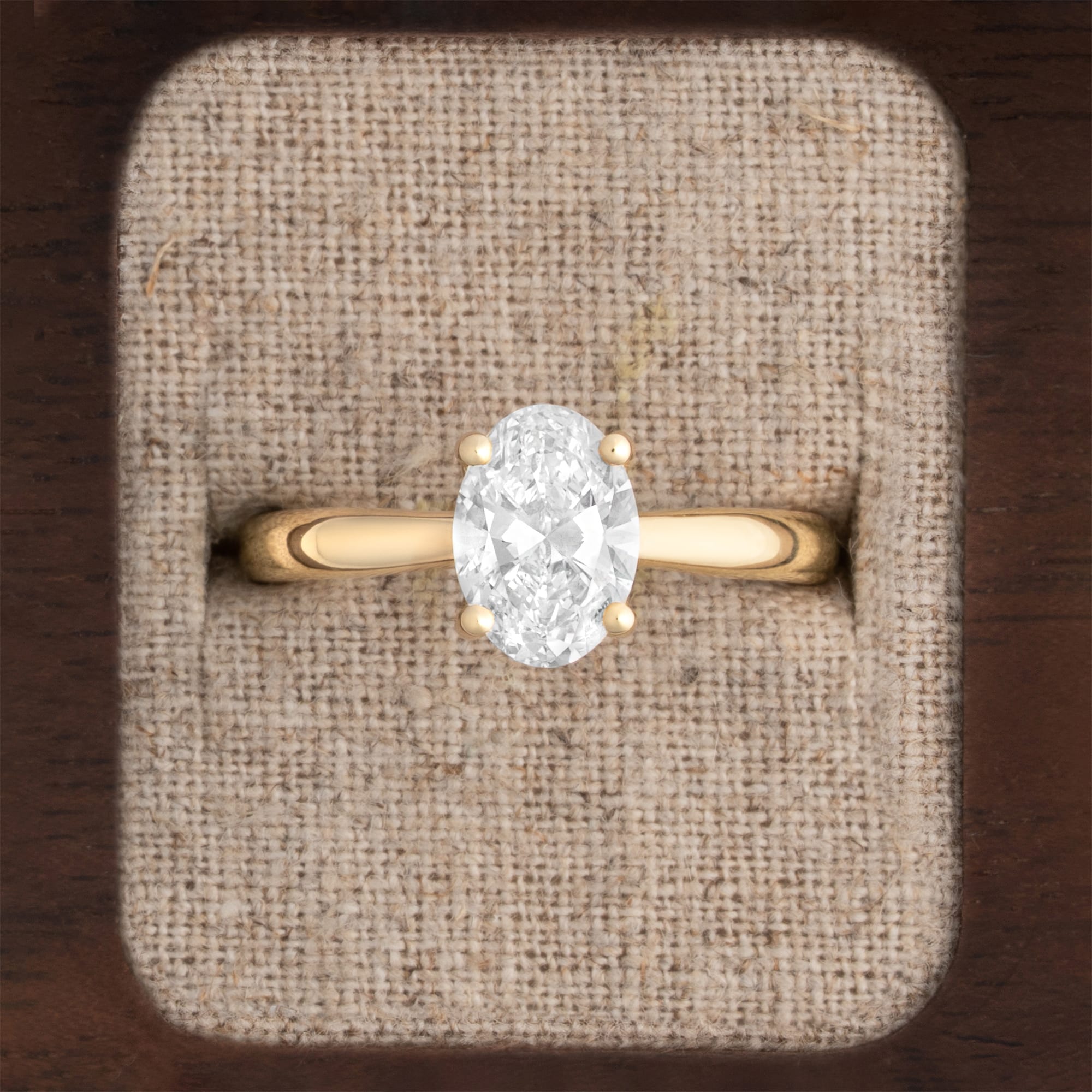 Oval lab diamond solitaire ring 