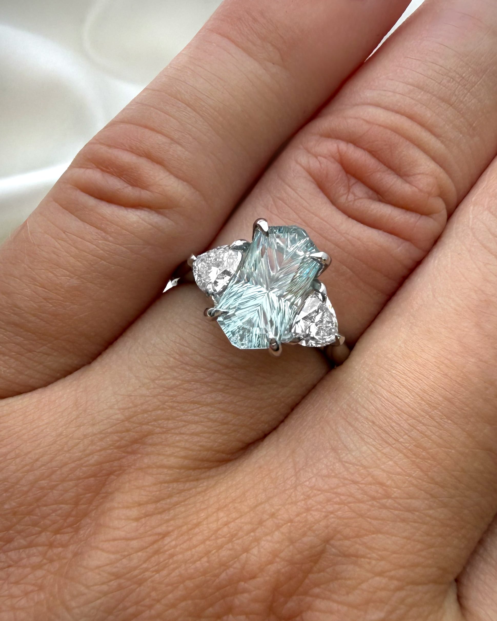 John Dyer 'Deep Concave' Aquamarine and Diamond Trilogy — 4