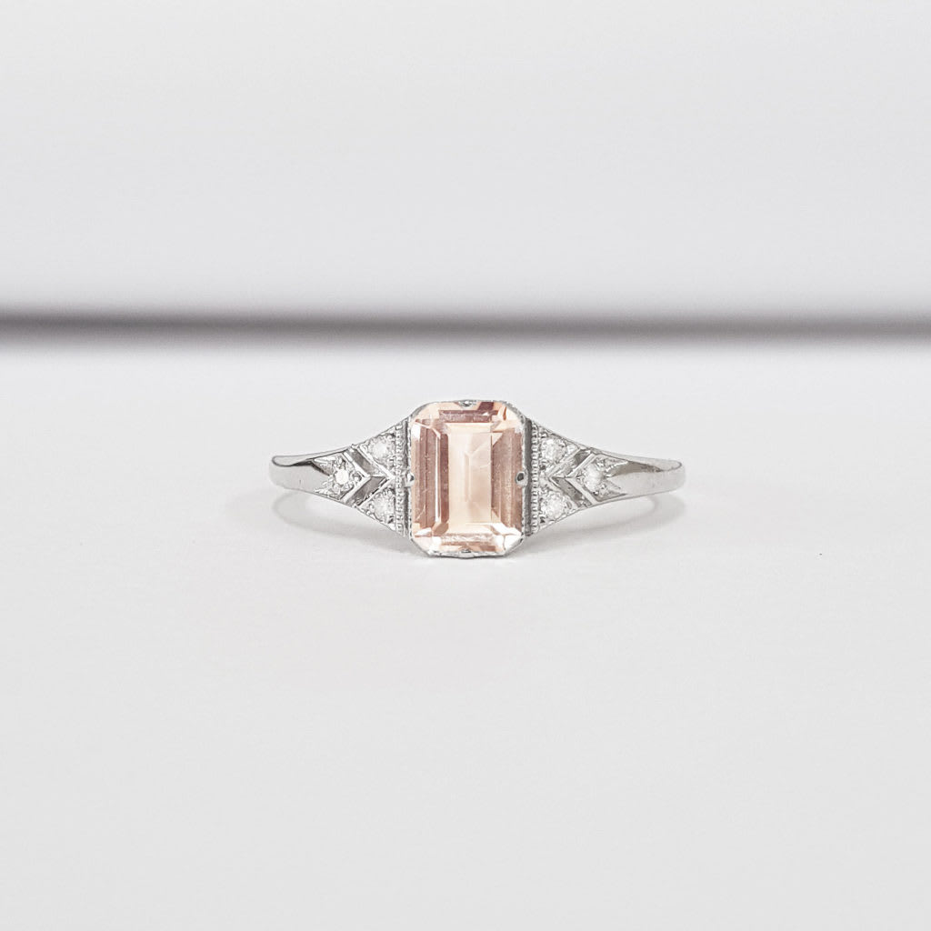 Champagne sapphire and diamond art deco ring  product image