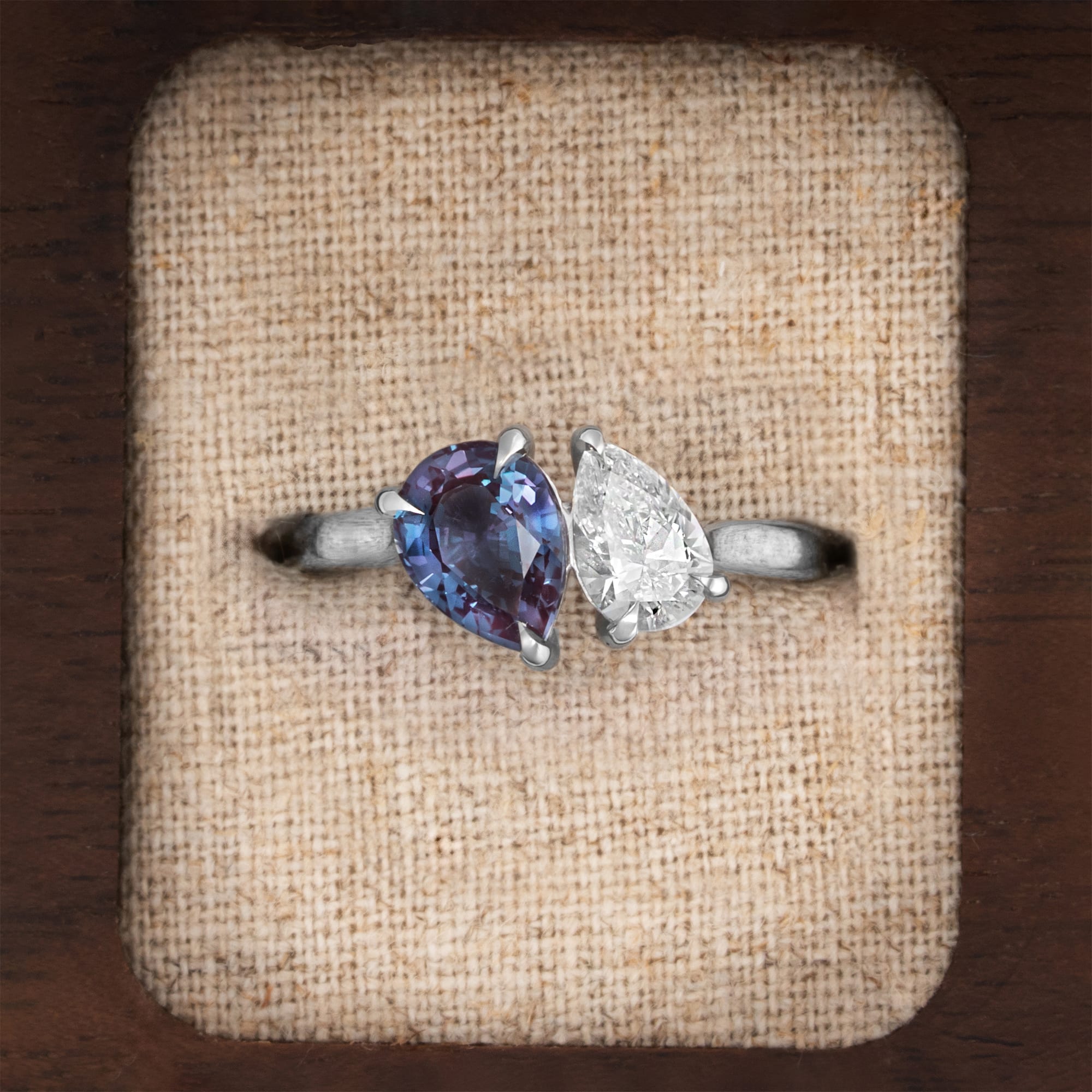 Toi Et Moi Alexandrite and Diamond ring