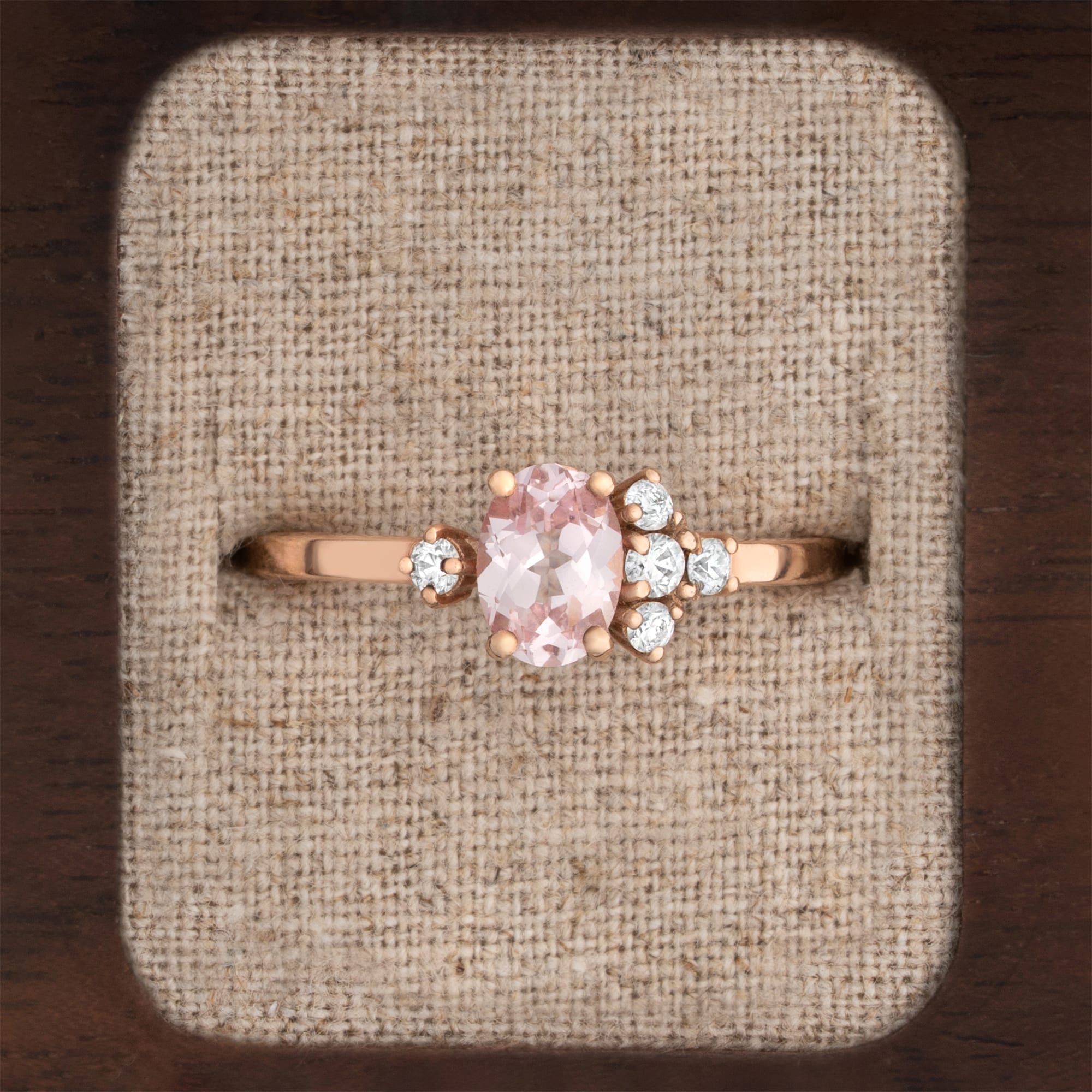 Oval champagne sapphire and diamond ring 