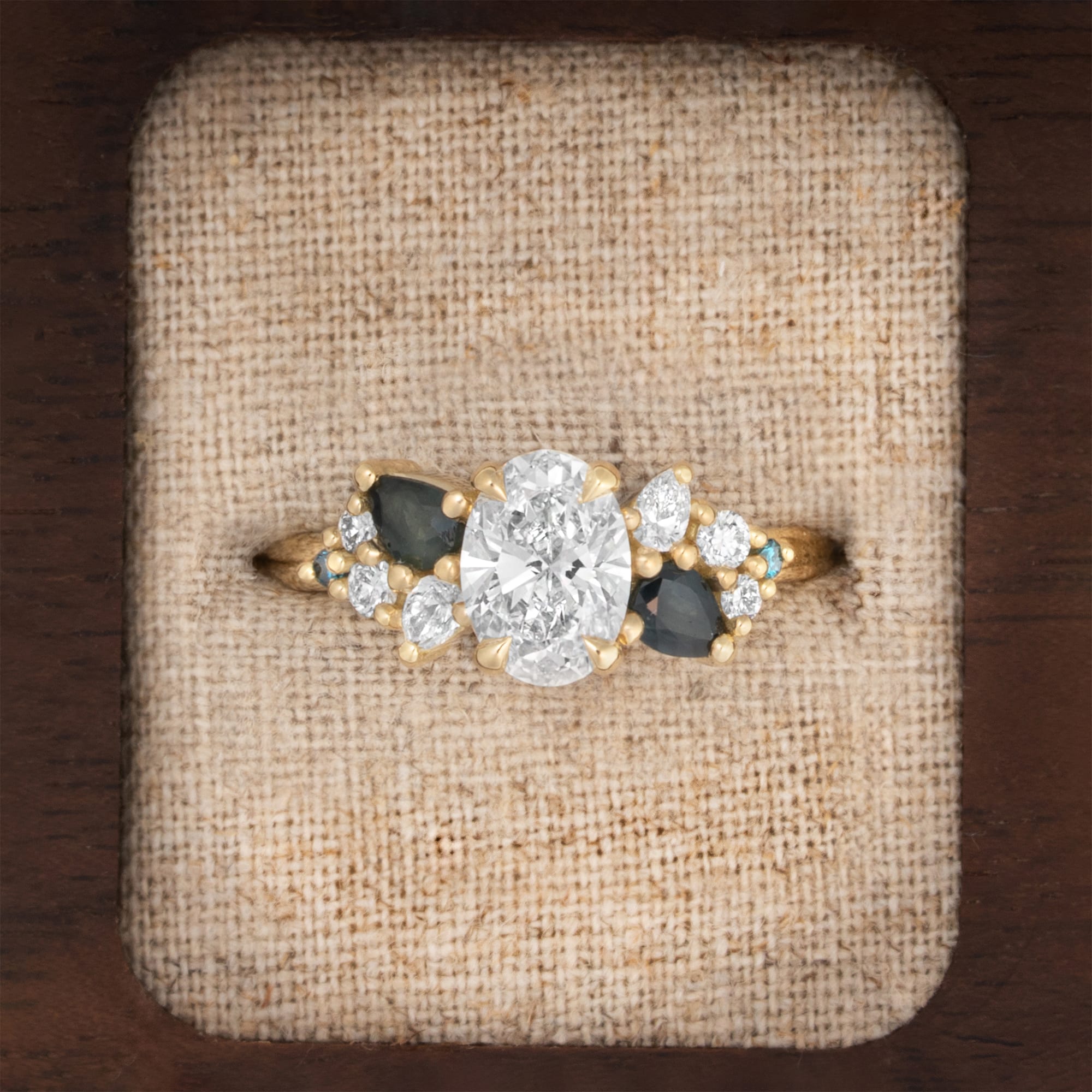 'Wildflower' Diamond and sapphire ring