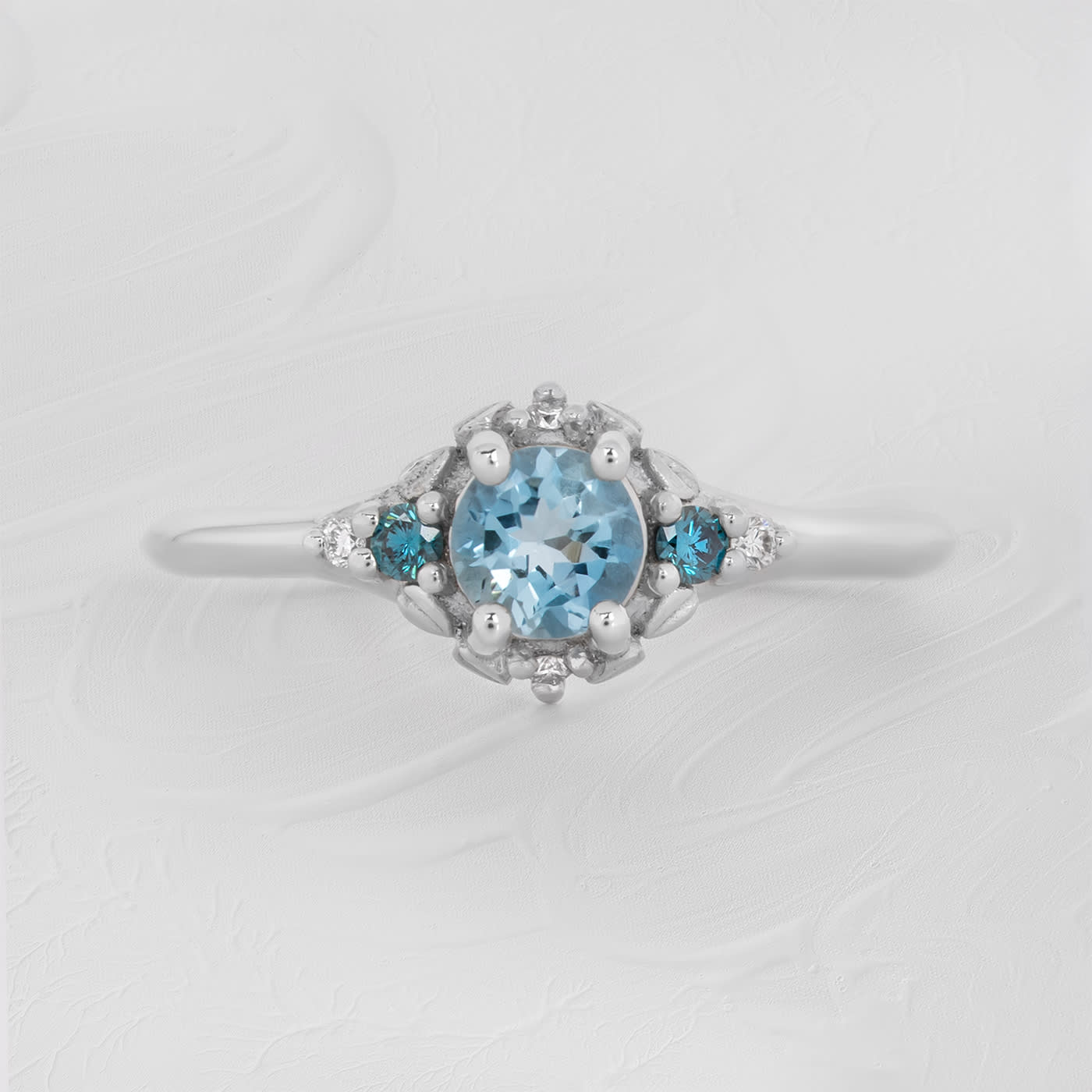 'Forest Vow' Aquamarine, Alexandrite and Diamond ring product image