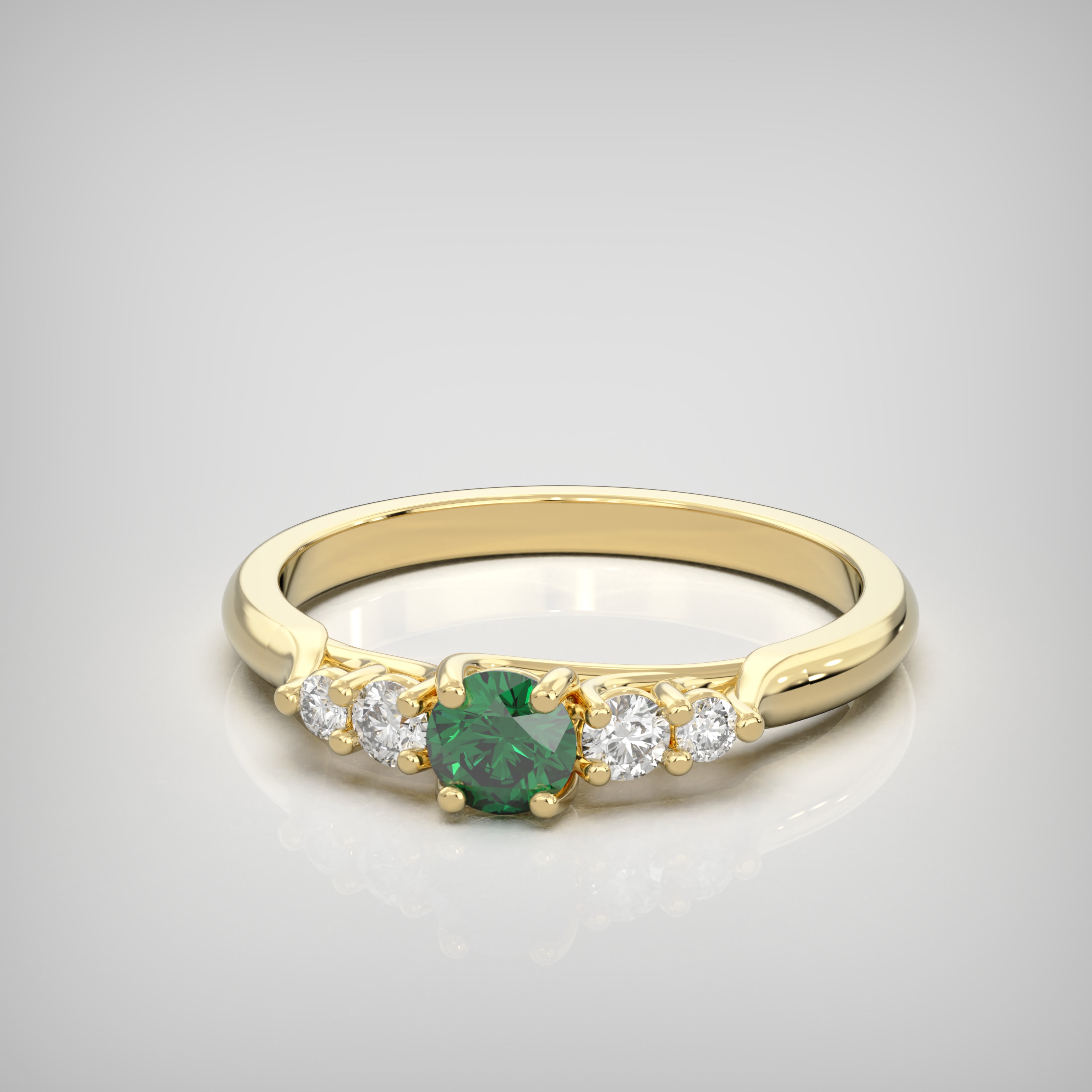 The Quintet – Yellow Gold & Emerald product image