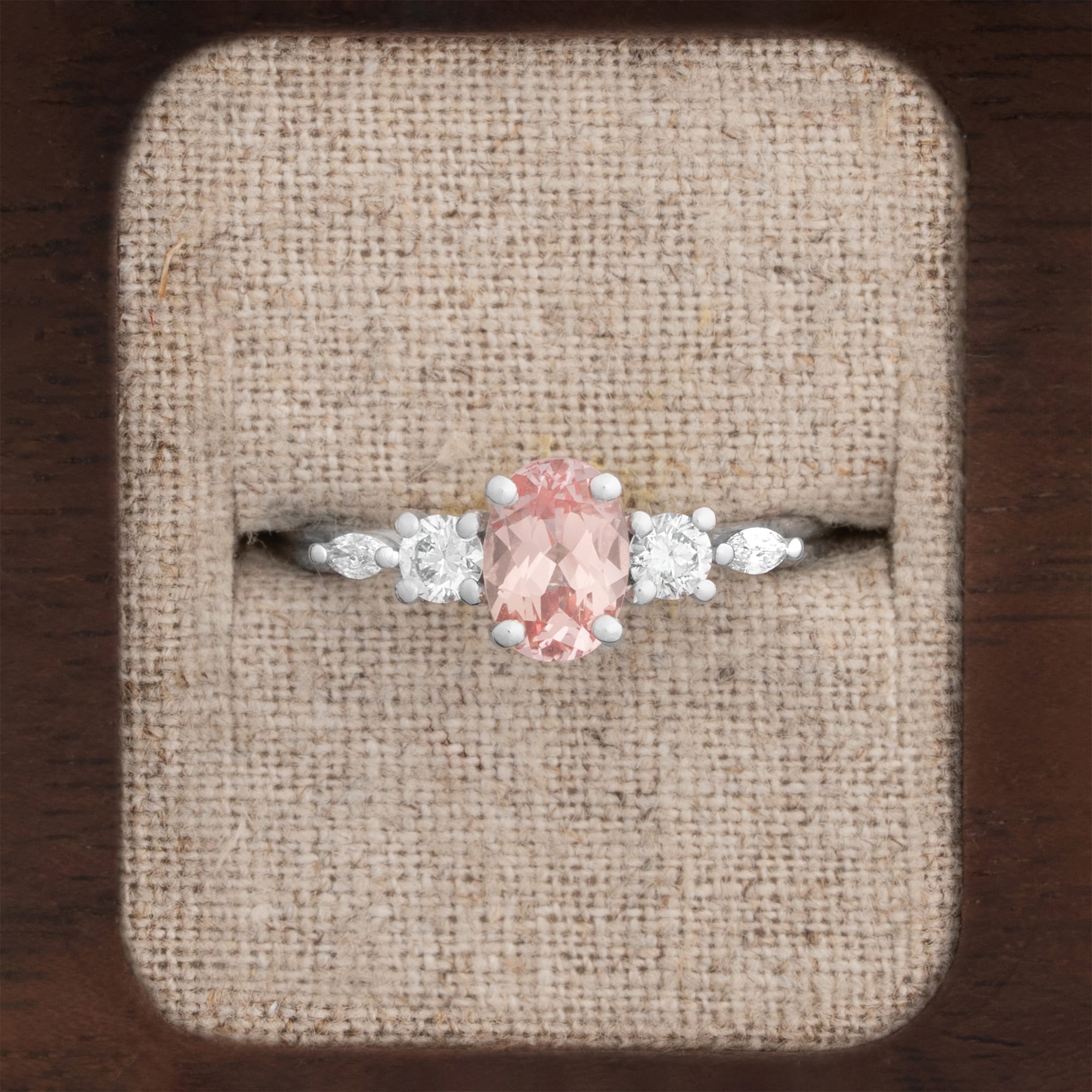 Chatham champagne sapphire and diamond trellis ring 