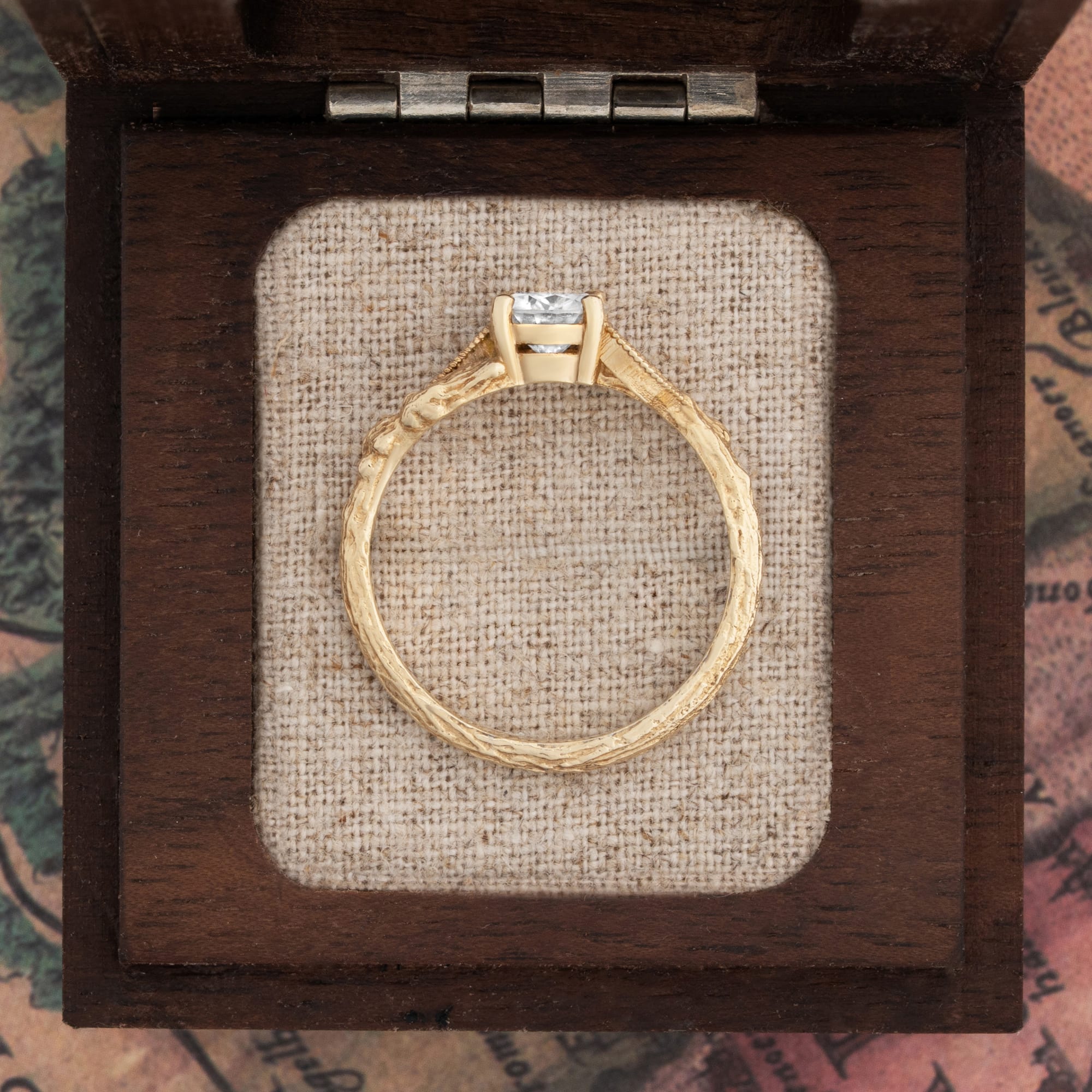 Moissanite nature inspired engagement ring — 4