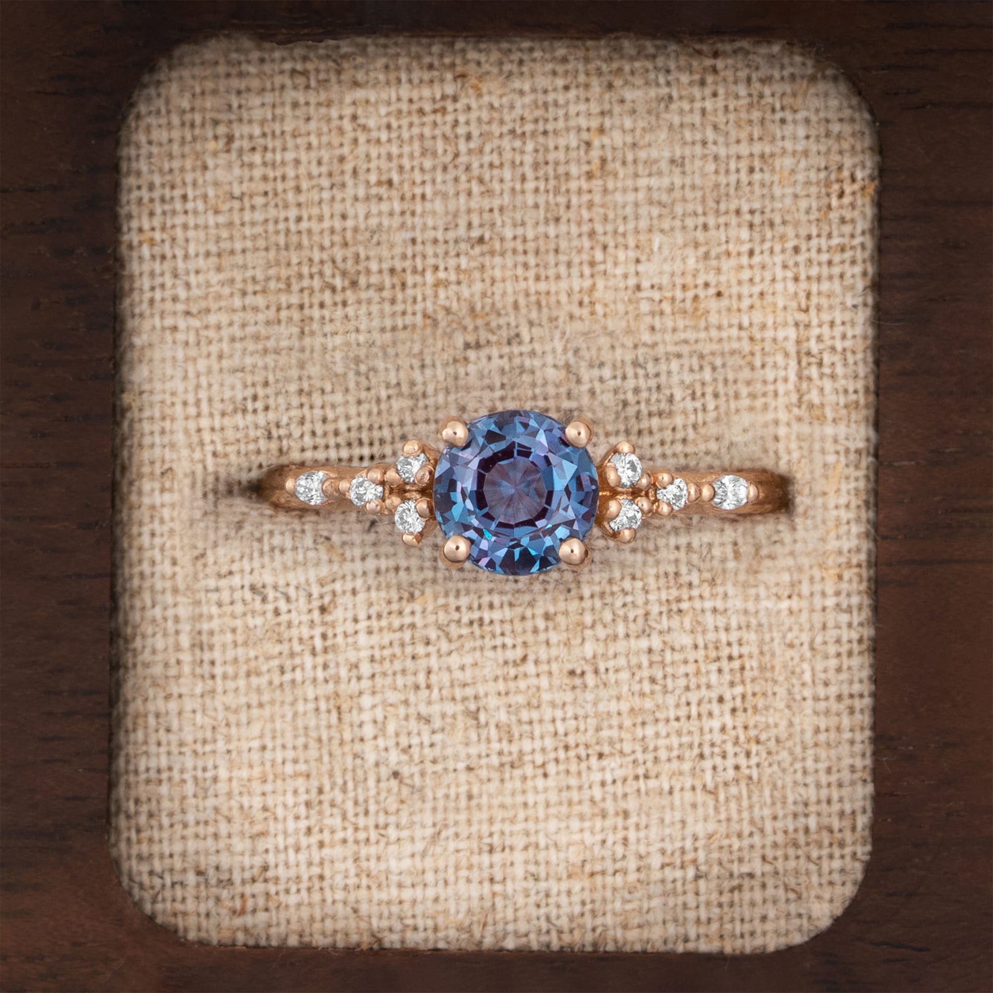 Alexandrite and diamond ring 