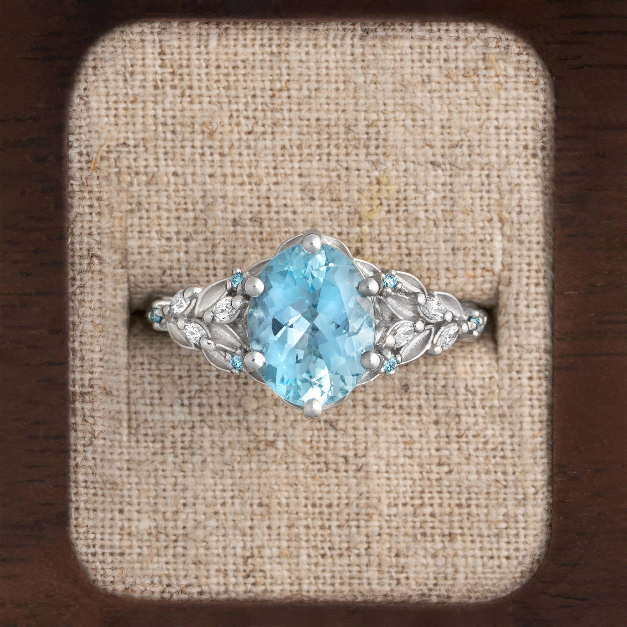 'Aurelyn' Aquamarine and diamond ring