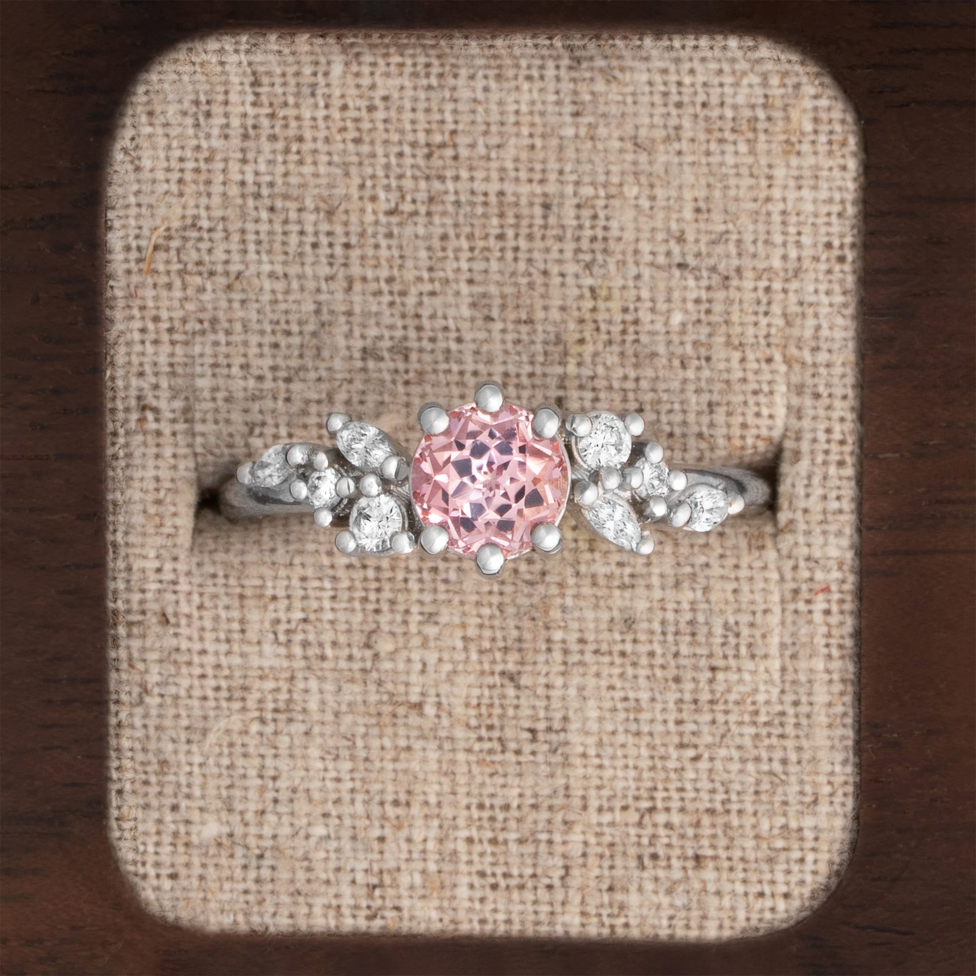 Chatham champagne sapphire and diamond floral ring