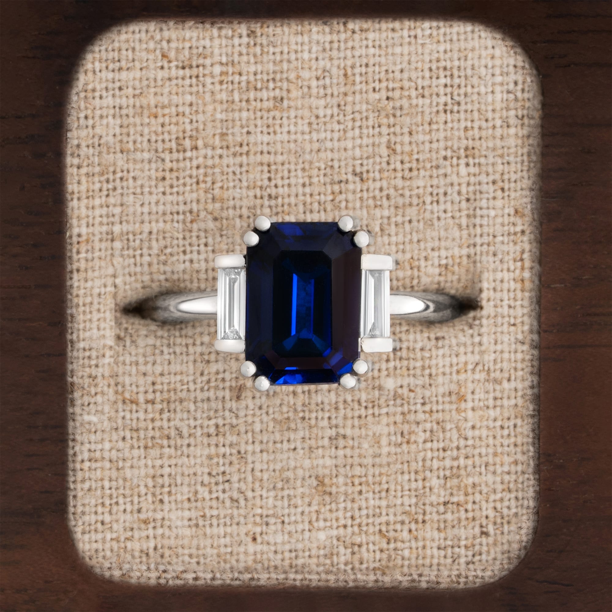 Art deco inspired sapphire and diamond ring — 1