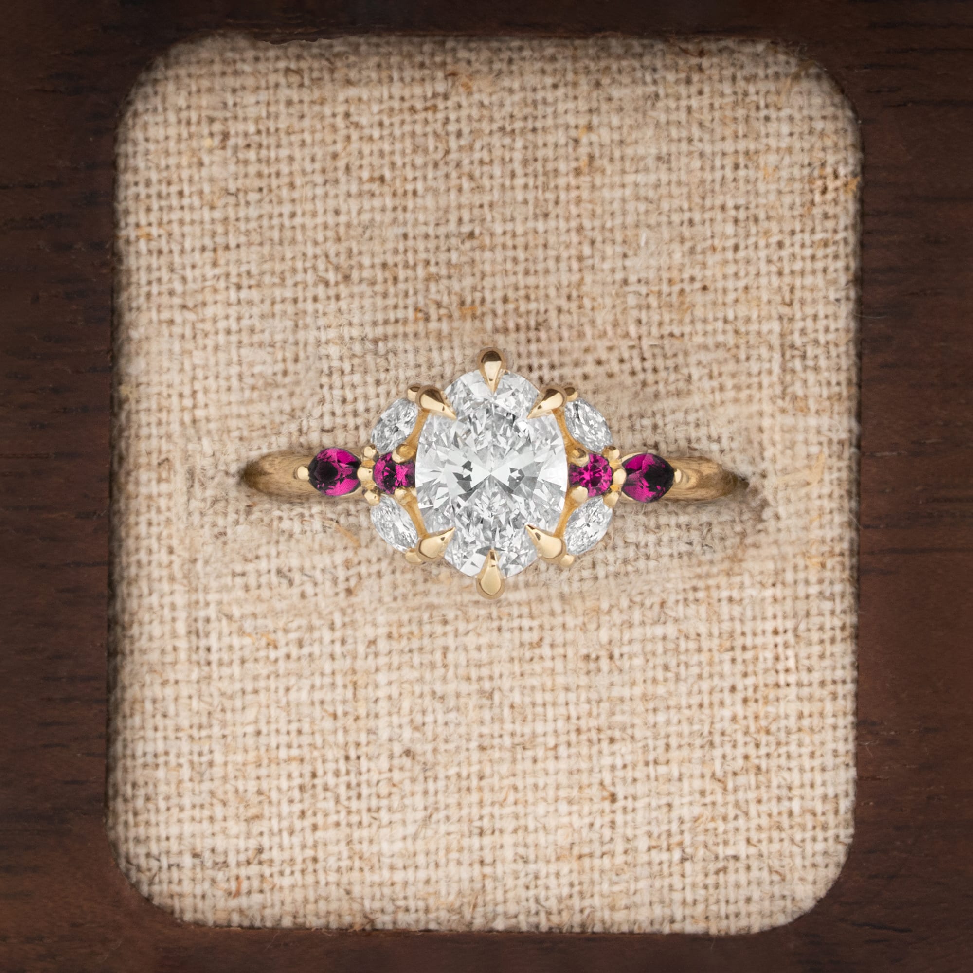 'New Horizon' Diamond and ruby ring