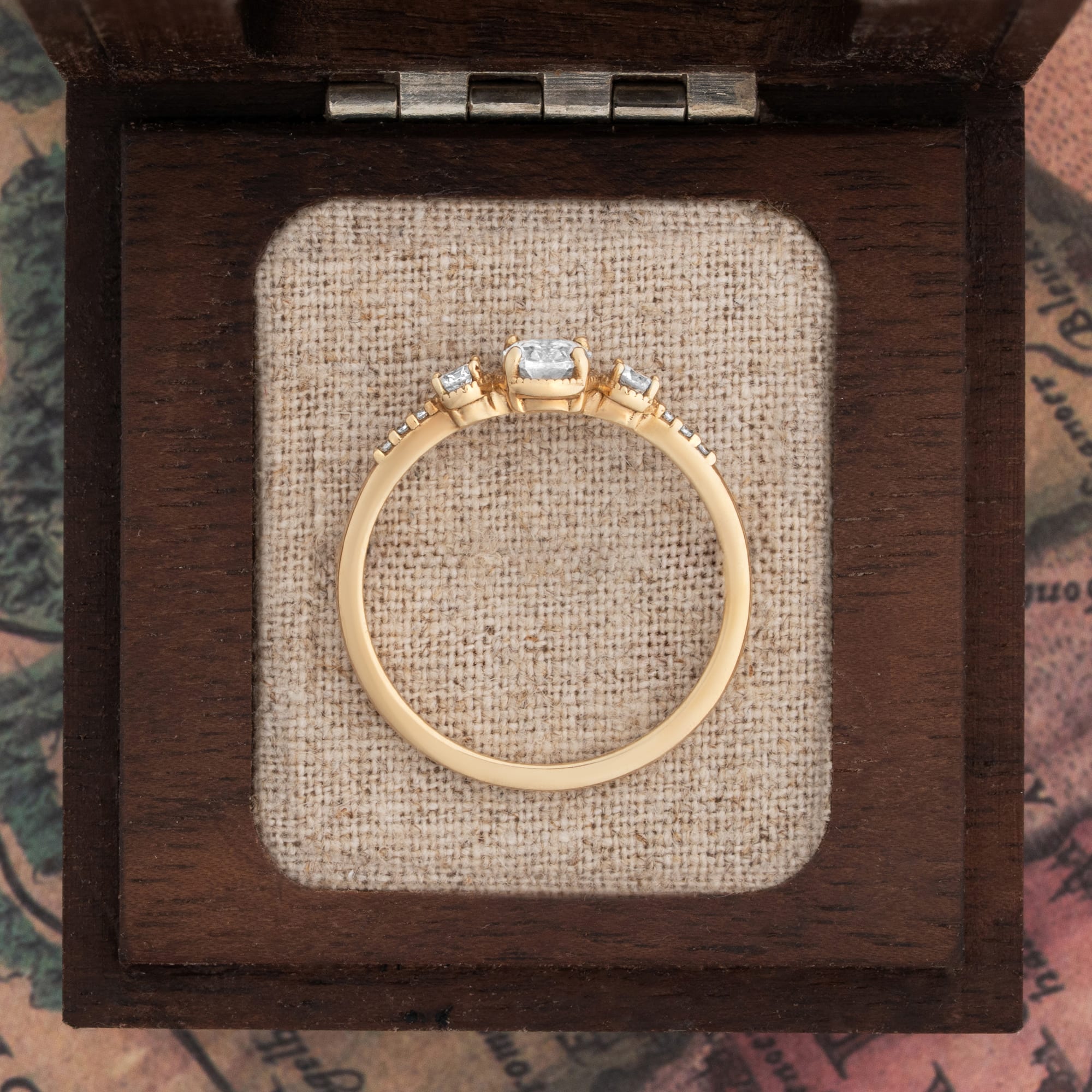 Oval lab grown diamond trilogy ring  — 3