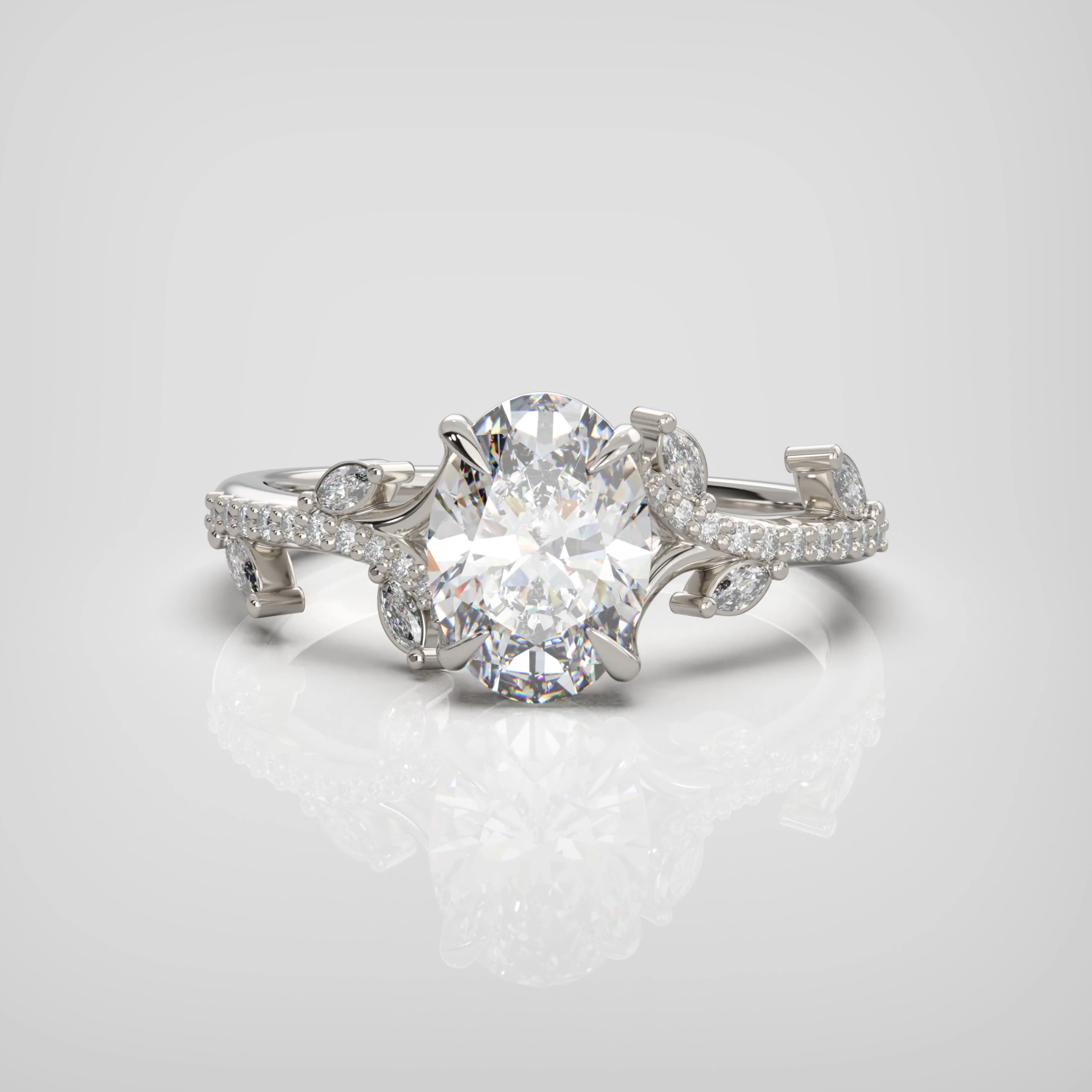 'Whispering Leaves' lab grown diamond ring product image