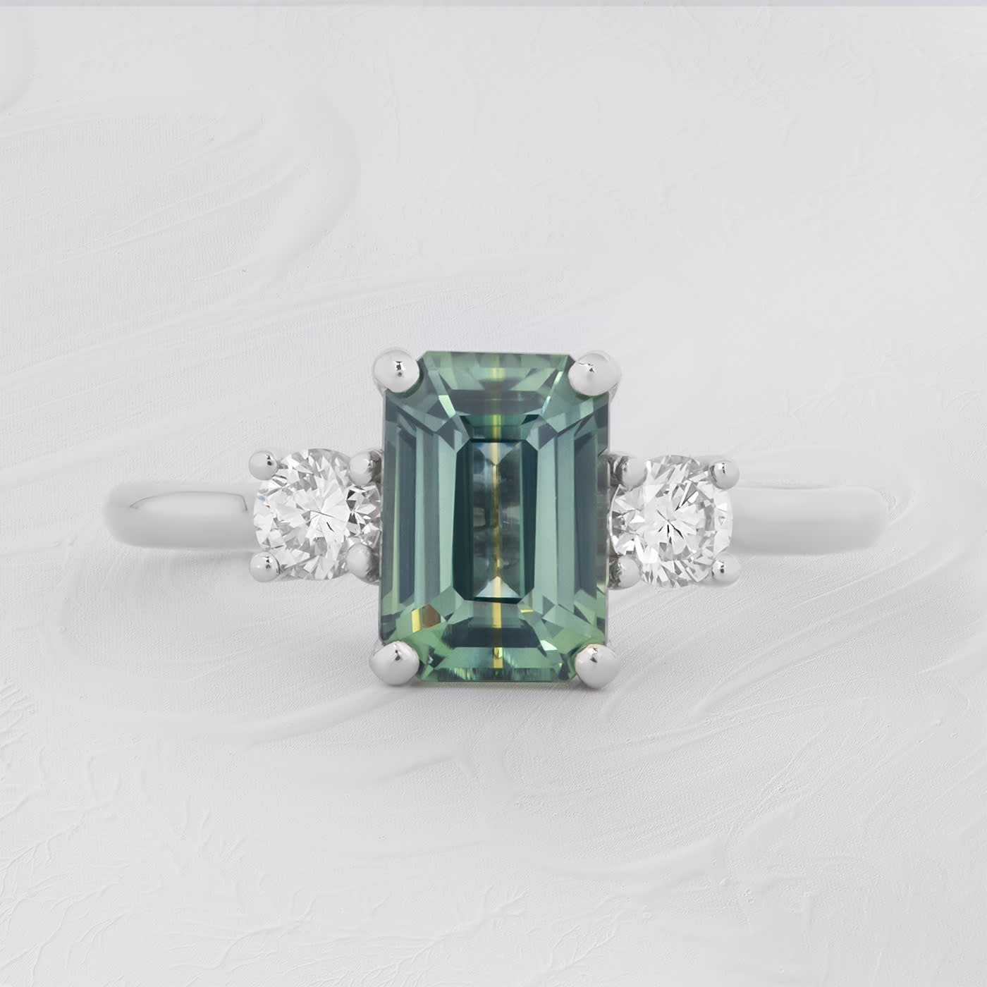 Unique striped sapphire and diamond ring product image