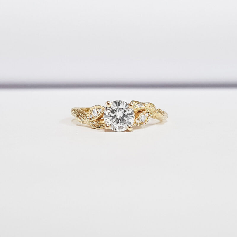 Moissanite nature inspired engagement ring product image