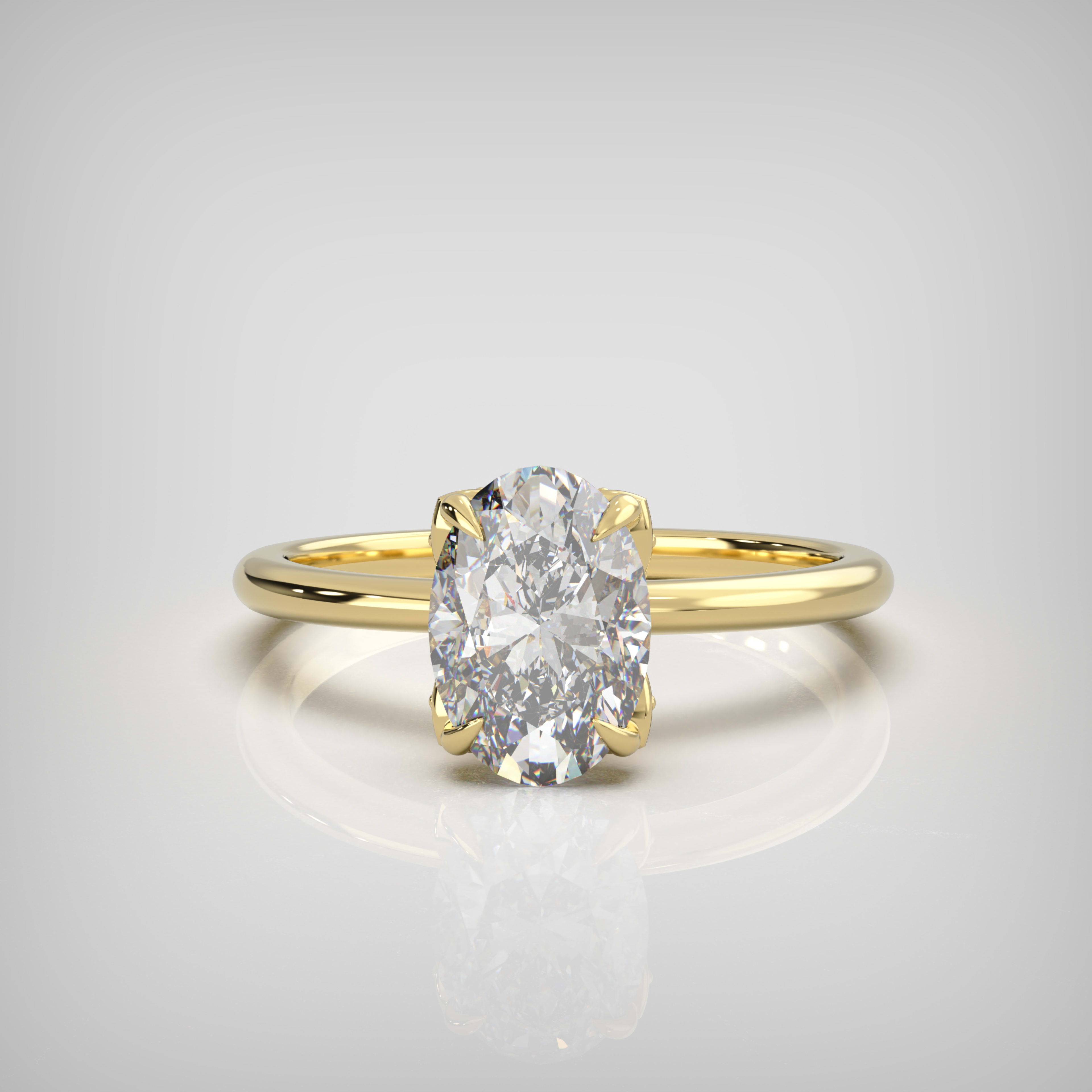 Oval hidden halo diamond ring product image