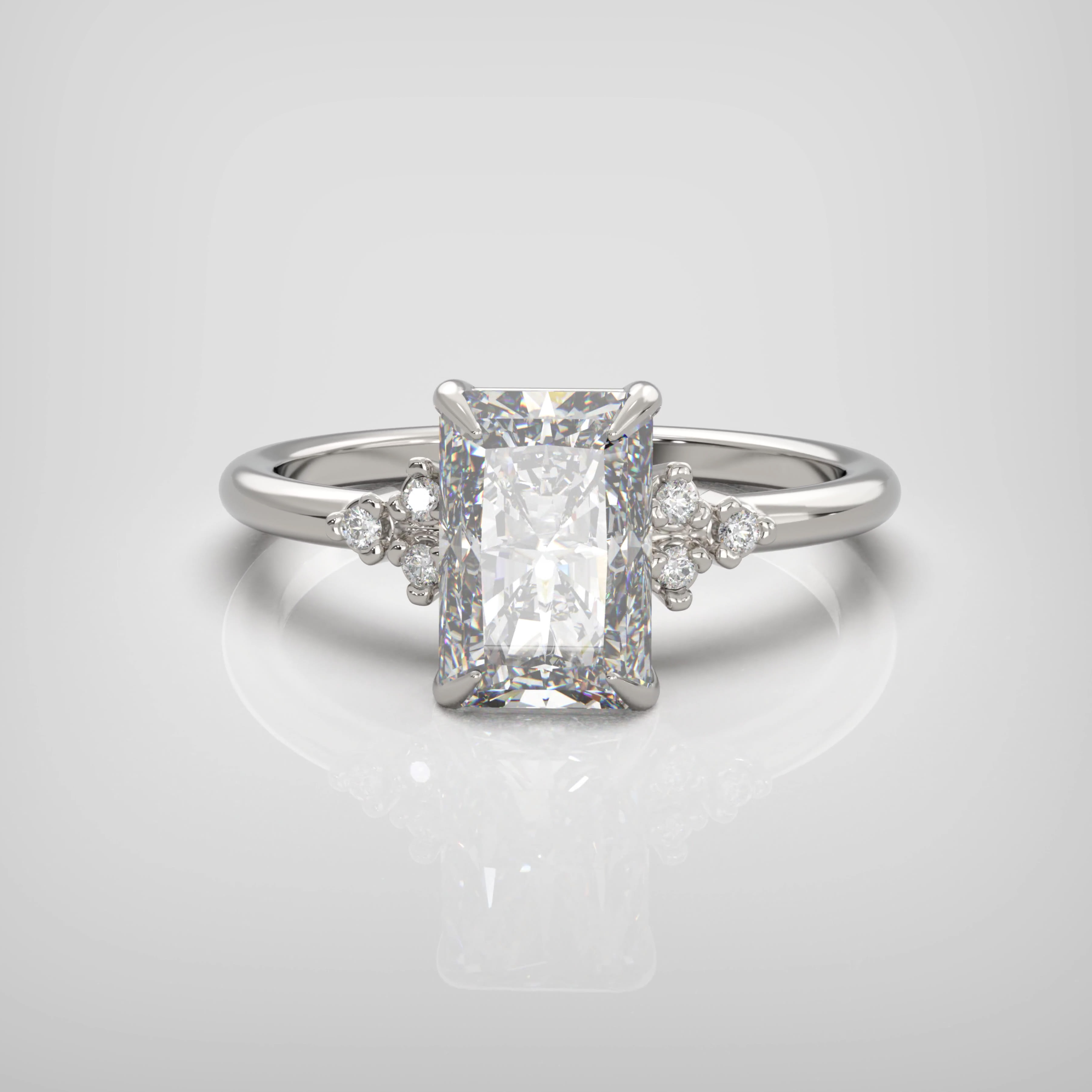 'Serenity' Radiant cut lab grown diamond ring product image