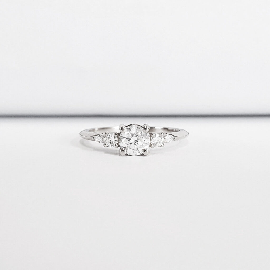 Lab grown diamond engagement ring handmade platinum product image