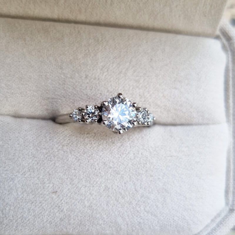 Round lab grown diamond 5 stone ring product image