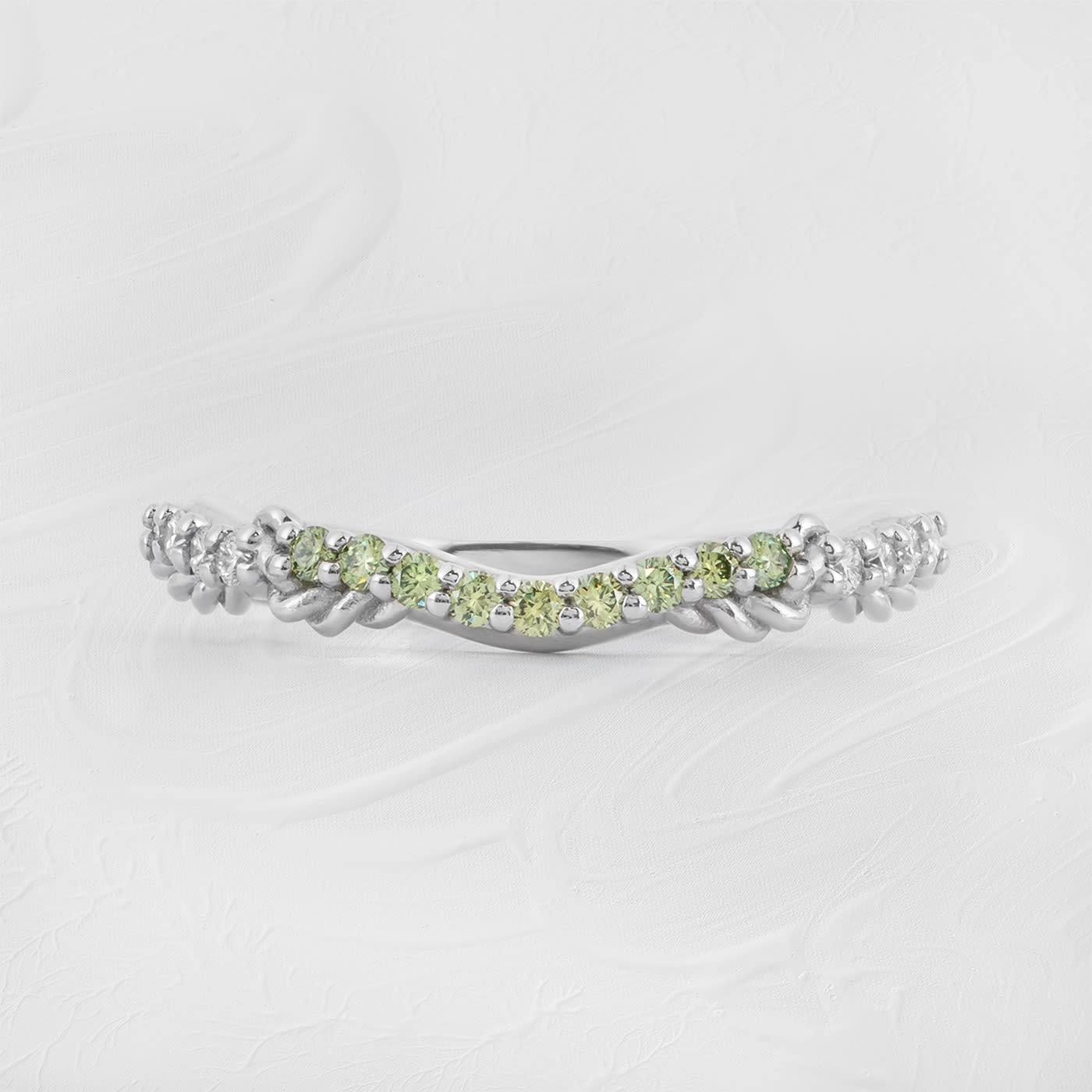 Matching wedding band for the 'Siren' ring in platinum product image