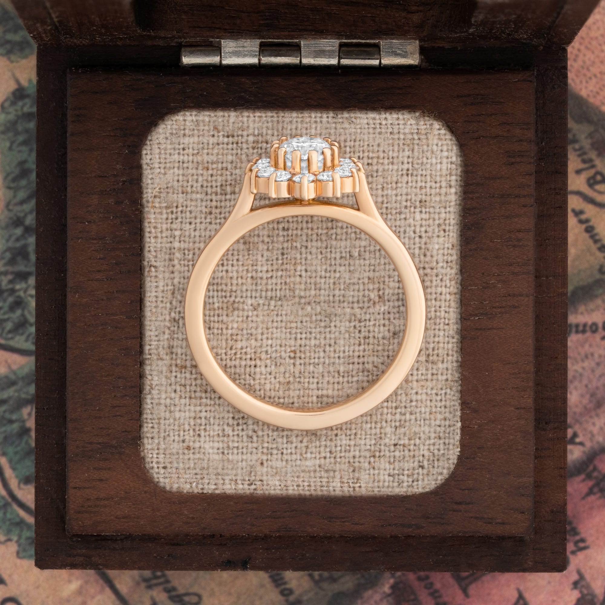 Oval moissanite and lab diamond cluster ring — 4