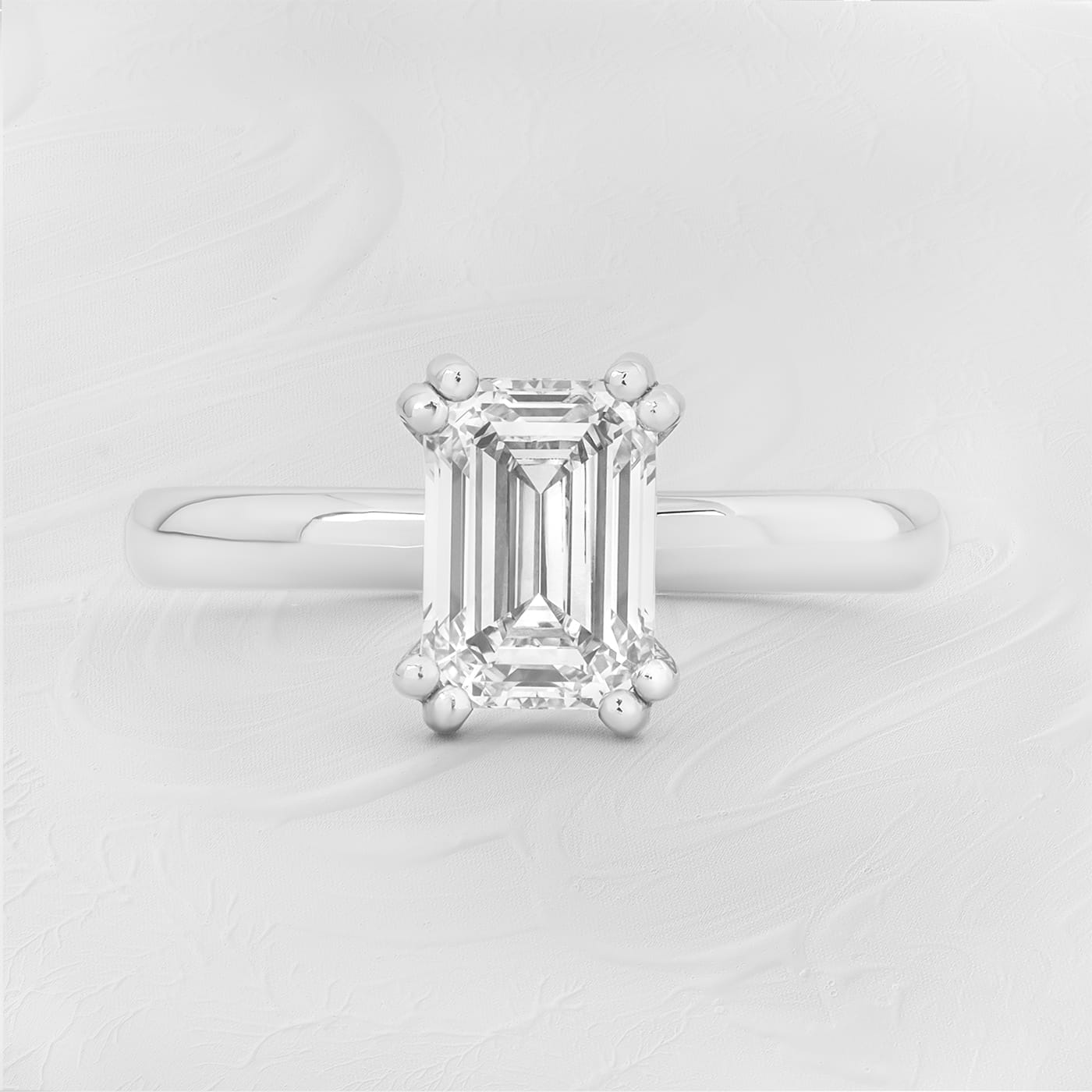 Emerald lab diamond solitaire ring  product image