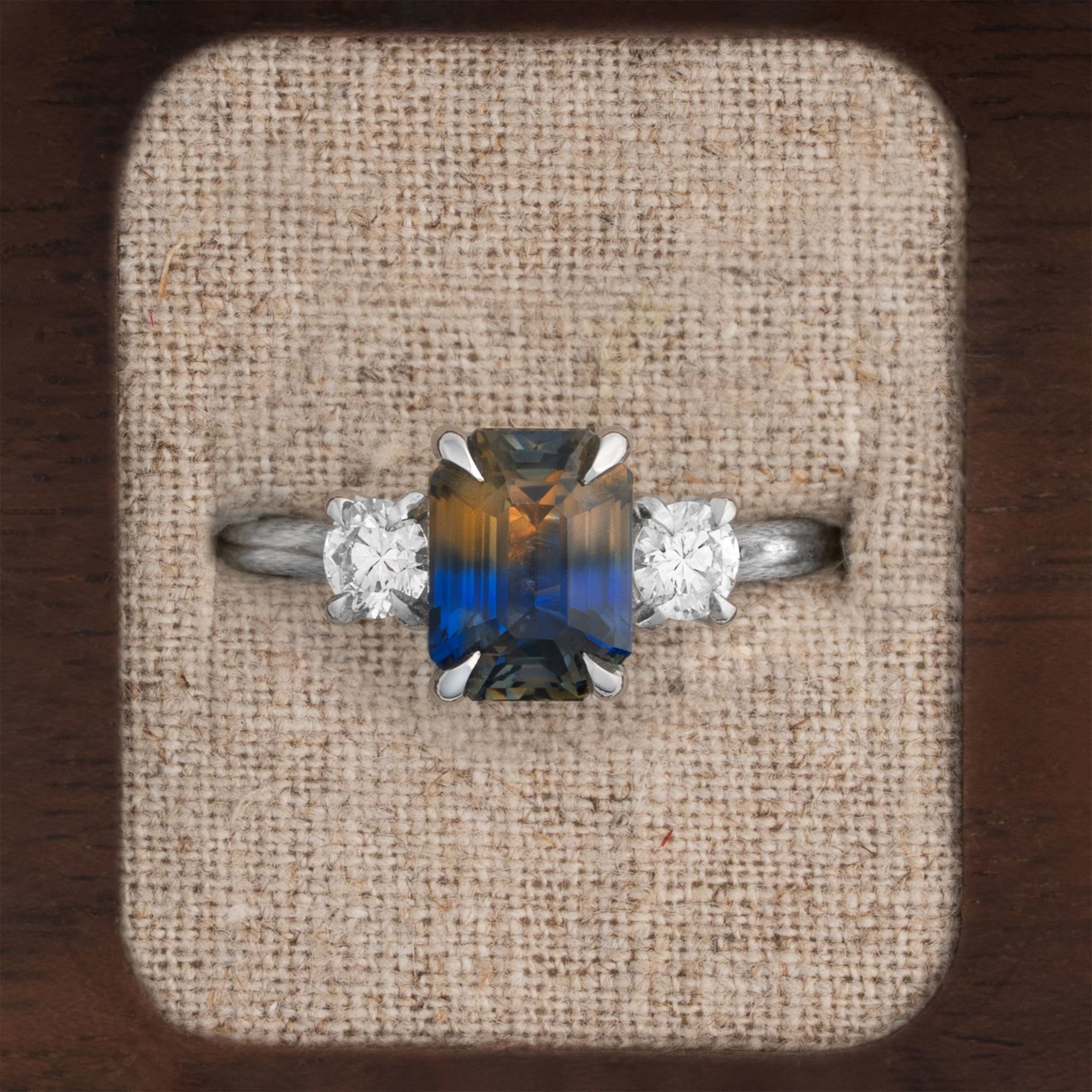 One of a kind sapphire and diamond ring