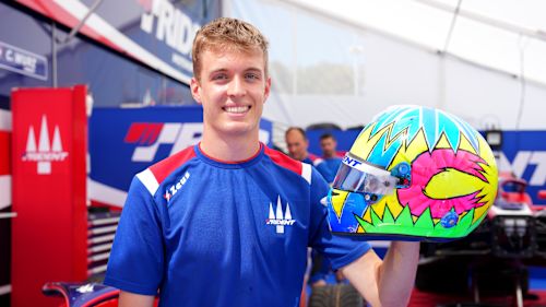 Standing out with a family favourite Charlie Wurz on his helmet design