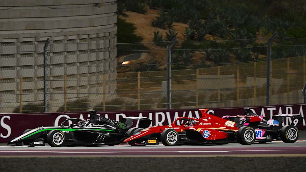 Pin held off starting line charges from Weug and Pulling into Turn 1