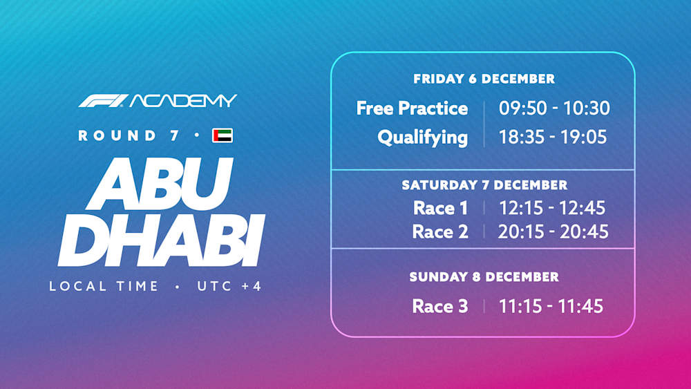 Watch Qualifying and the Races live on F1 ACADEMYs X and YouTube channels