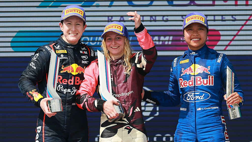 The Race 1 podium finishers all line up inside the top-three for Race 2