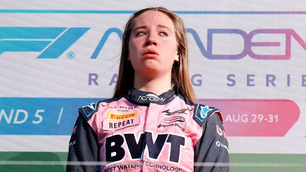 An emotional Gademan celebrates her win on her 22nd birthday