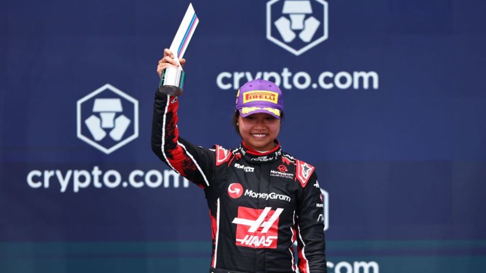 Chambers made history in Miami earning her and Haas maiden podium at their home event