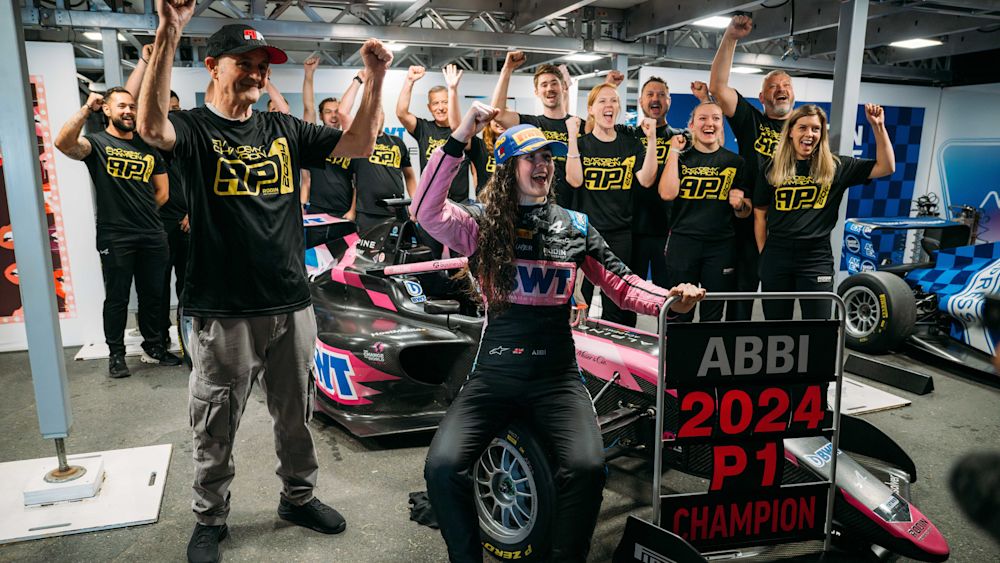 Kemp right celebrates Abbi Pullings 2024 title win with her Rodin Motorsport team