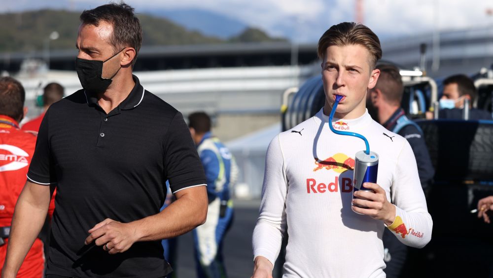 Lawson R with his coach Enzo Mucci L