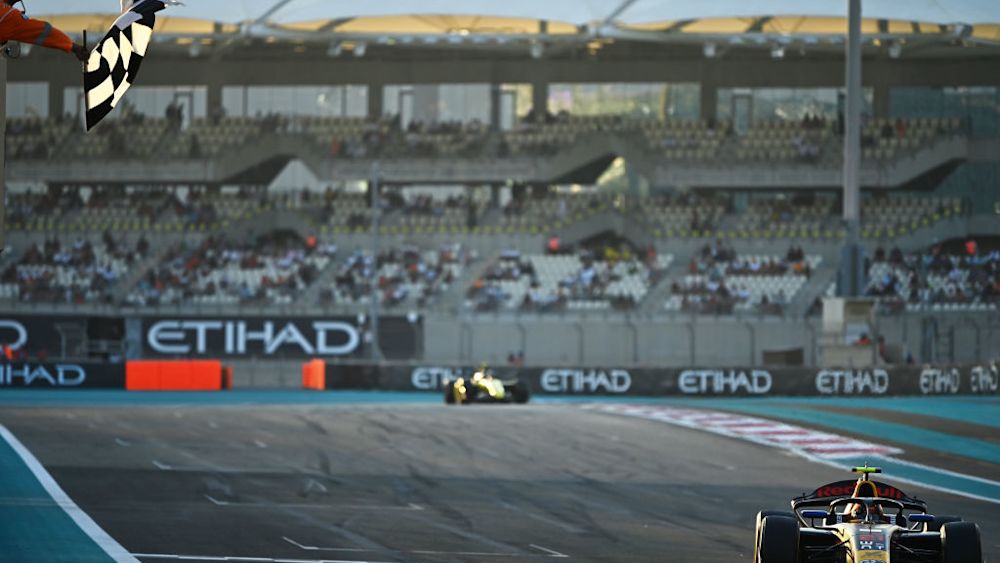 Martí led every lap of the race before taking the chequered flag ahead of Bortoleto