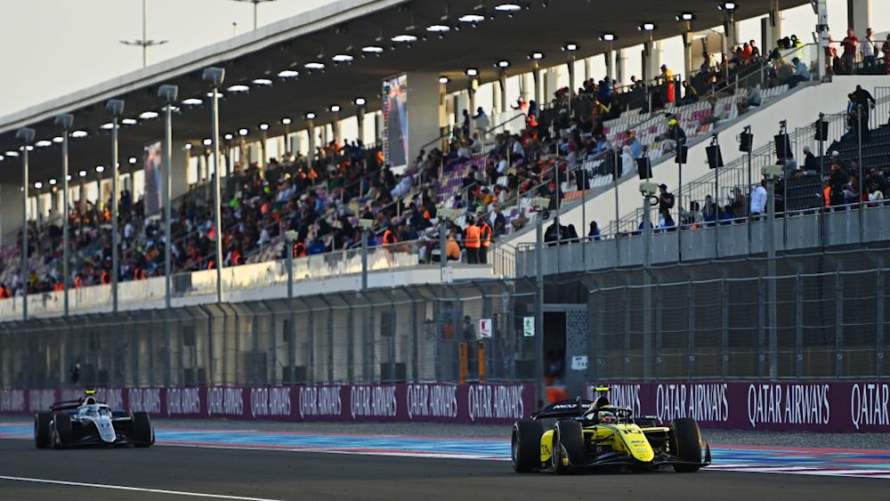 Bortoleto got ahead of Aron at the start of the Feature Race