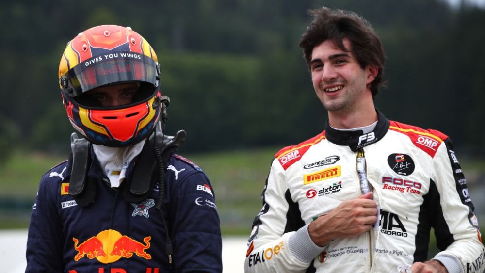 Colombo will start behind Edgar pictured left on the front row in Race 1