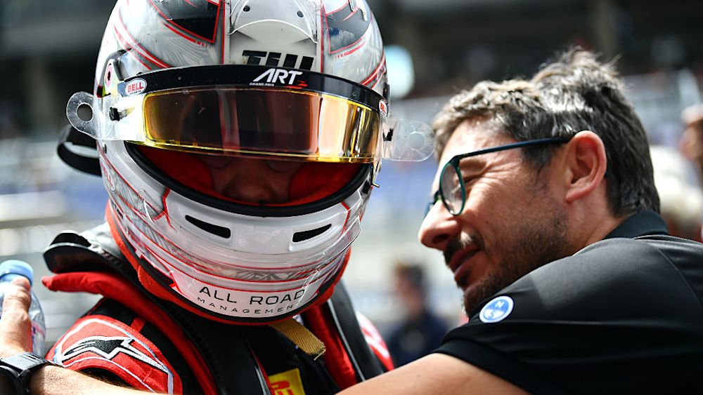 Philippe celebrates with Wharton after his victory in the Spielberg Sprint Race